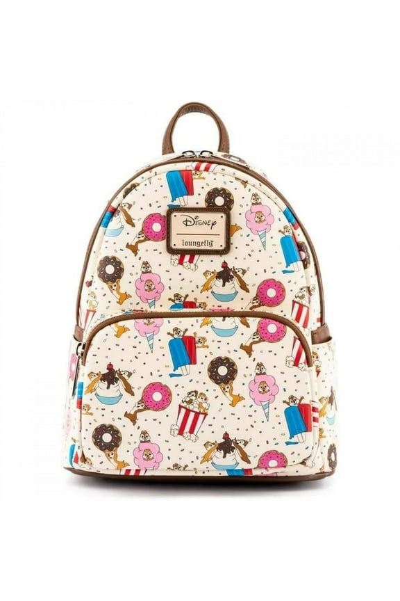 Loungefly Disney Chip and Dale Snackies Womens Double Strap Shoulder Bag Purse