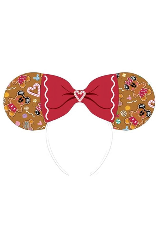 Disney Gingerbread AOP Patent Bow Heart Headband