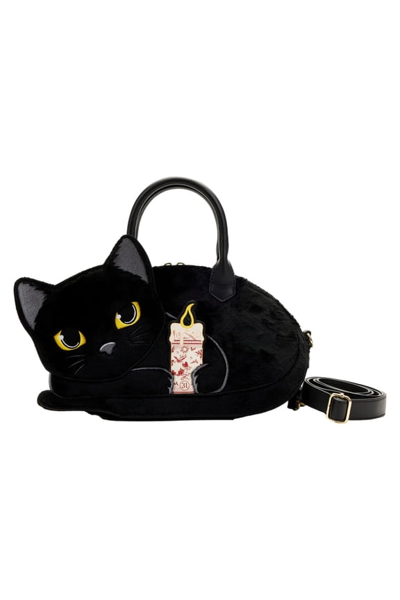 Disney Hocus Pocus Binx Holding Black Flame Candle Crossbody Bag