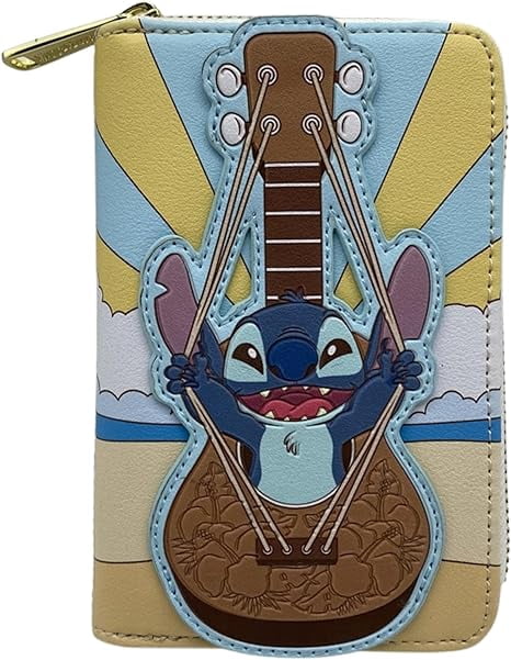 Loungefly Disney Lilo & Stitch Groovy Zip-Around Wallet – Stitch with Sunglasses & Tropical Floral Print