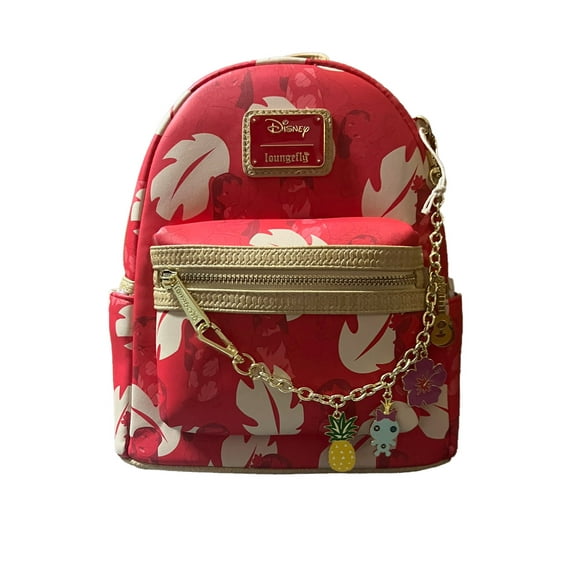 Loungefly Disney Lilo & Stitch Mini Backpack Floral Print Red