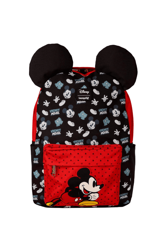 Loungefly Disney Mickey Mouse Nylon Full-Size Backpack for School, 17in