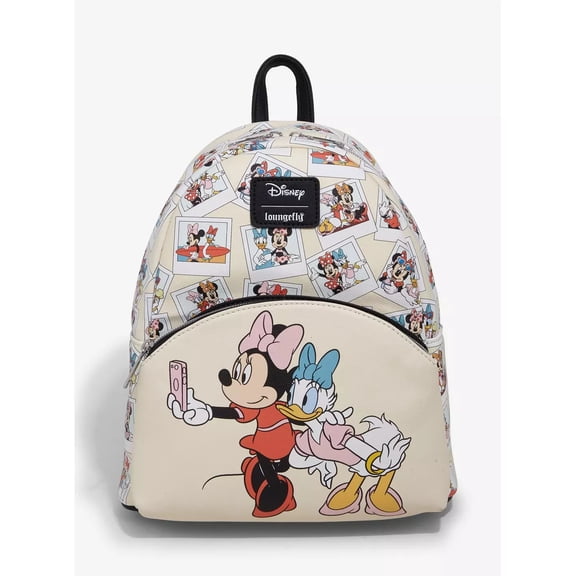 Loungefly Disney Minnie Mouse & Daisy Duck Photo Mini Backpack, Cream
