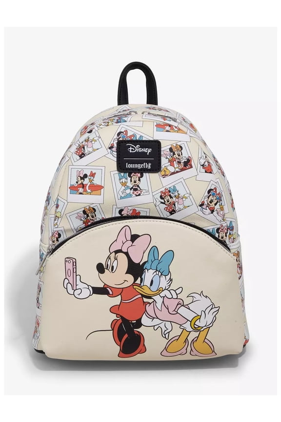 Loungefly Disney Minnie Mouse & Daisy Duck Photo Mini Backpack, Cream
