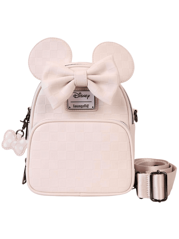 Minnie Mouse Mini Checkered Texture Backpack Crossbody Bag