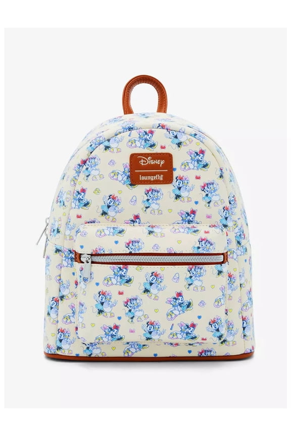 Disney Minnie Mouse and Daisy Duck Besties Allover Print Mini Backpack, Polyurethane