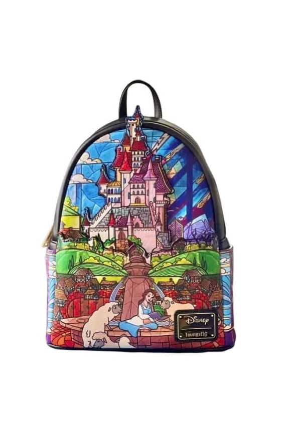 Loungefly Disney Princess Castle Series Belle Womens Double Strap Shoulder Bag Purse