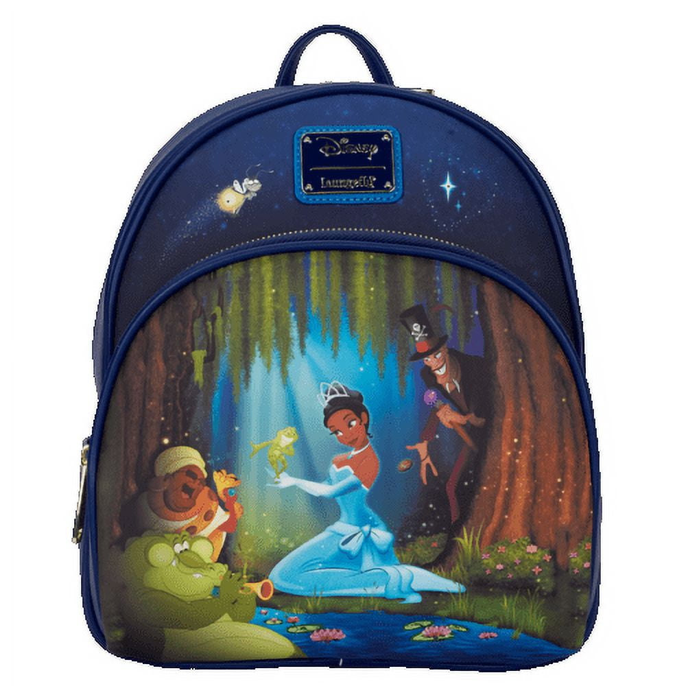 The Princess and The Frog Bayou Scene Light Up Mini Backpack | Officially Licensed | Plastic/Vegan Leather/Suede | Loungefly