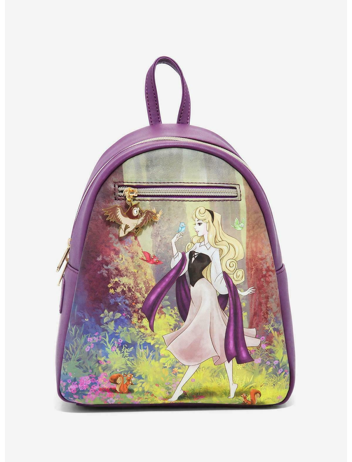 Loungefly Disney Sleeping Beauty Princess Scene Womens Double Strap Shoulder Bag Purse Loungefly Disney Sleeping Beauty Aurora \u0026 Maleficent Mini Backpack