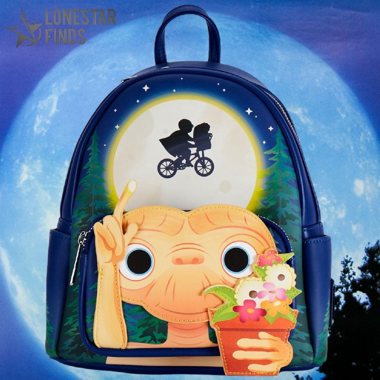 Loungefly ET I'll Be Right Here Womens Double Strap Shoulder Bag Purse Loungefly E.T. I\u0027ll Be Right Here Glow in the Dark Mini Backpack NEW