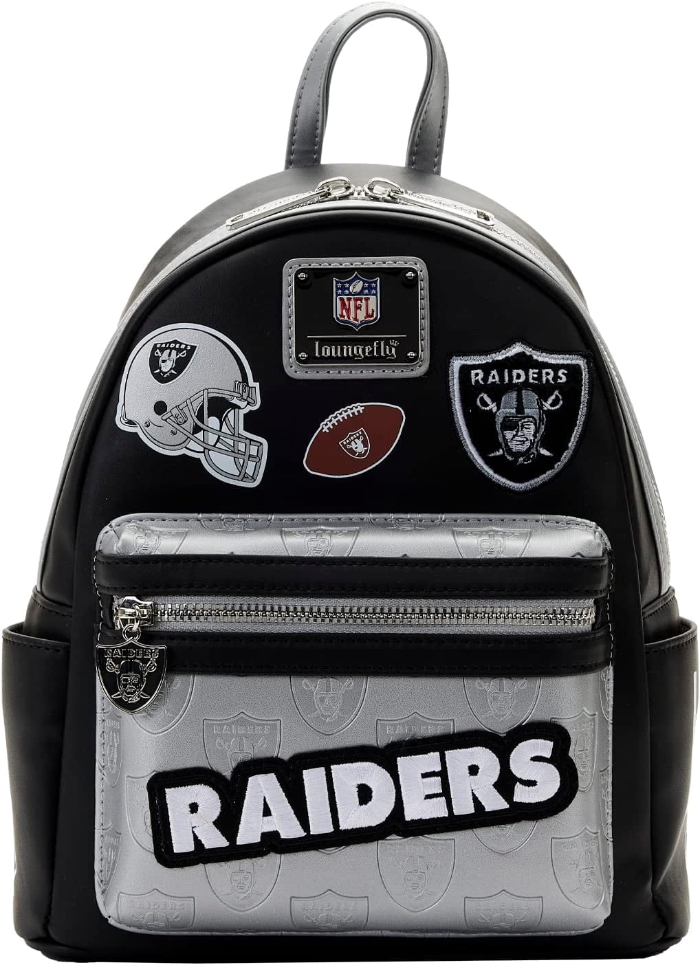 Loungefly Las Vegas Raiders Mini Backpack with patches