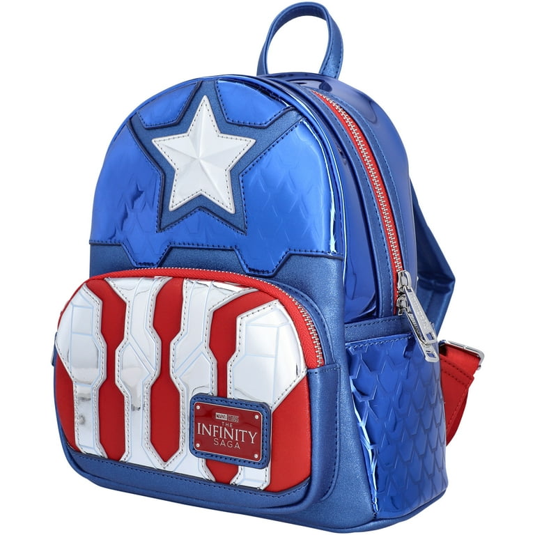 Loungefly Captain America shops Cosplay Mini Backpack, Dust Bag, Collectors Box NWT