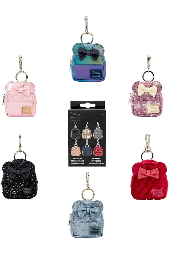 Minnie Mouse Glitter Mystery Mini Backpack Keychain Charm