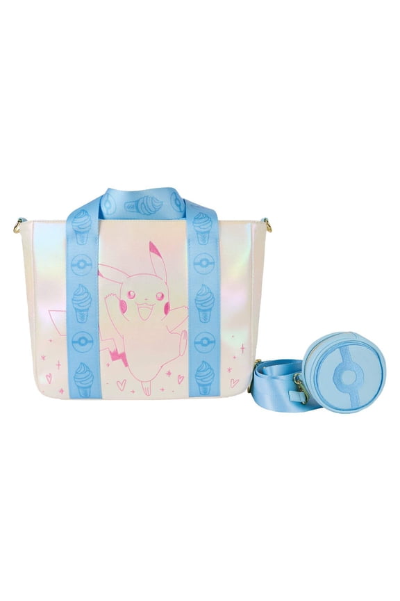 Loungefly Pokmon Iridescent Embossed Pikachu Tote Bag with Coin Bag