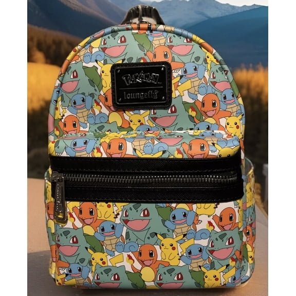 Loungefly Pokemon Starters All-Over Print Mini Backpack