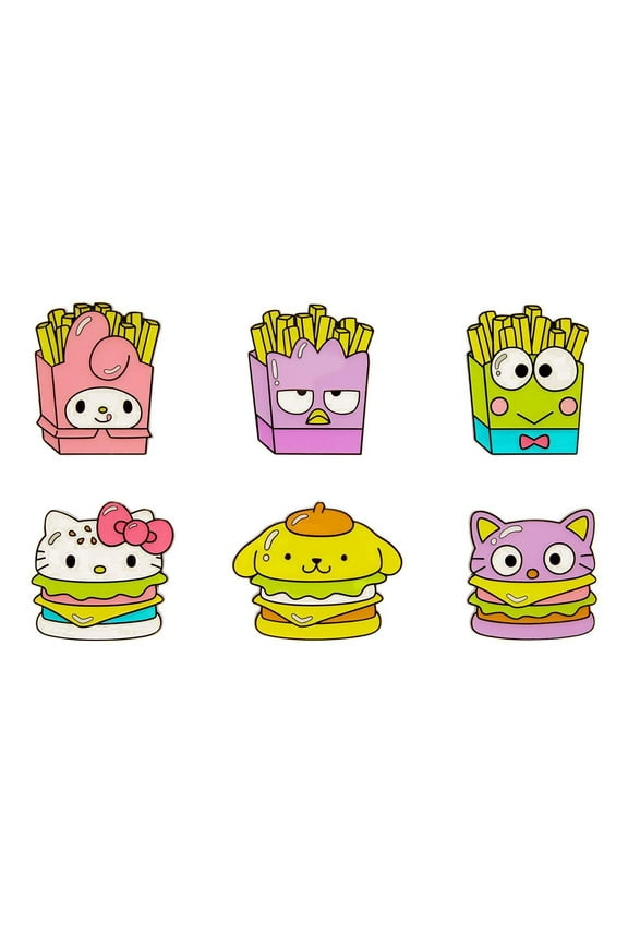 Sanrio Hello Kitty Kawaii Surprise Box Collectible Novelty Lapel Pin (One Random Fast Food)