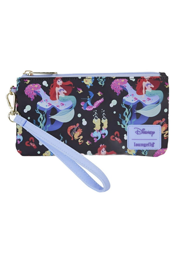 The Little Mermaid 35th Anniversary Life is the Bubbles All-Over Print Nylon Zipper Pouch Wristlet