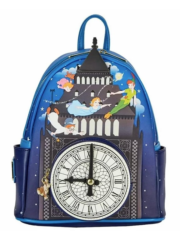 Womens Peter Pan Glow Clock Faux Leather Mini Backpack