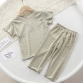 thumbnail image 1 of Loungewear Sets for Girls & Boys 6M-6Y Cute Polka Dot Printed Two Piece Outfits Toddlers Kids Short Sleeve Tops and Pants Casual Suits Set, 1 of 3