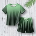 thumbnail image 1 of Loungewear Sets for Girls & Boys Size 3-14 2 Piece Going-Out Outfits Toddlers Teens Casual Gradient Printed Short Sleeve Tops and Shorts Set, 1 of 3