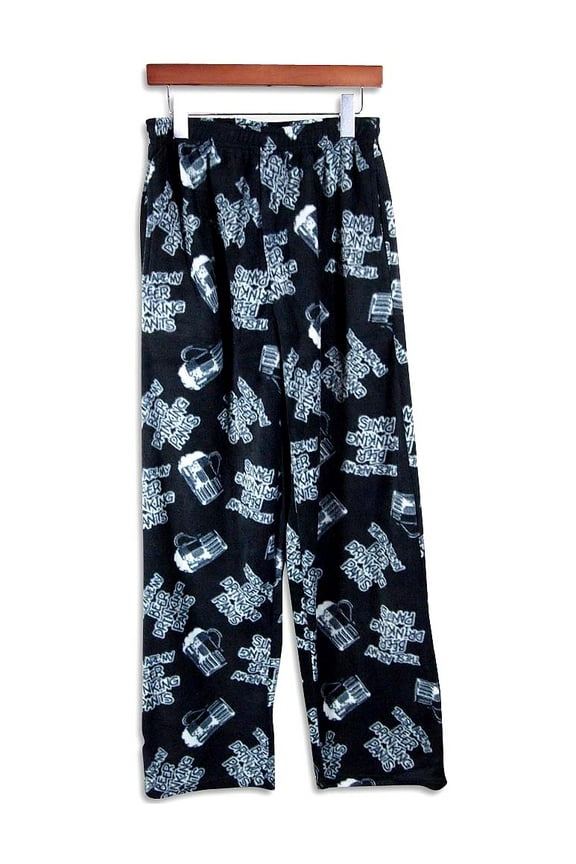 Loungewear by Fun Boxers - Mens Polar Fleece Lounge Pant 28229-Small (BLACK)