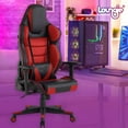 thumbnail image 1 of Loungie Angeline Faux Leather Game Chair, Swivel, Adjustable Back, Seat Height & Armrest, Red, 1 of 7