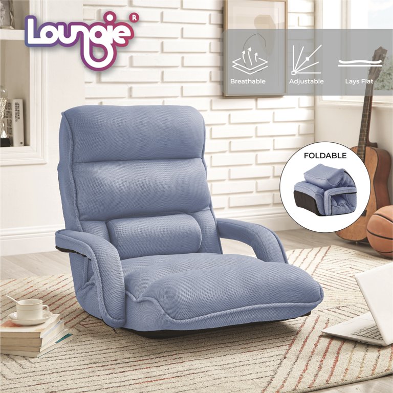 Loungie Broden Mesh Recliner/Floor Chair, Blue - Main Image