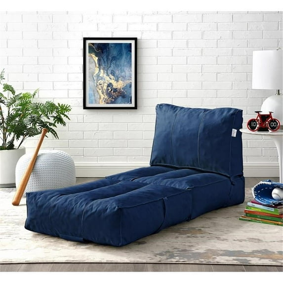 Loungie Cloudy Nylon Bean Bag Chair Blue