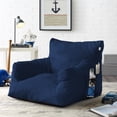 thumbnail image 1 of Comfy Nylon Bean Bag Chair/ Lounge Chair/ Memory Foam Chair/ Floor Arm Chair, Navy, 1 of 8