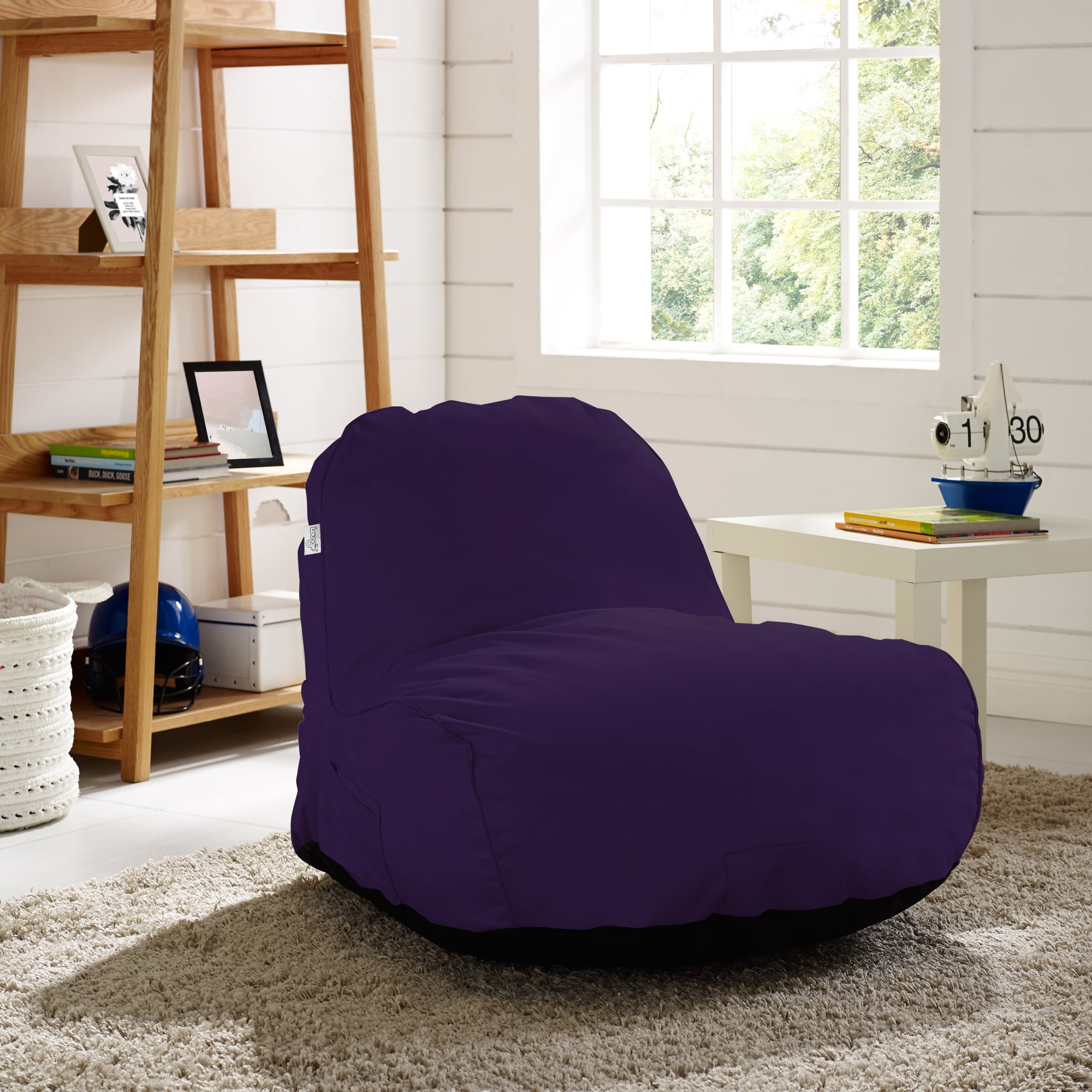 Loungie Nylon Bean Bag Chair Indoor/Outdoor Water Resistant Light Grey