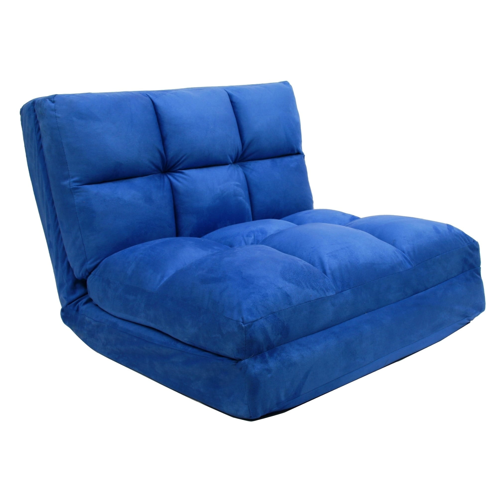 Loungie Microsuede 5position Convertible Flip Chair/ Sleeper Blue