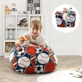 thumbnail image 1 of Loungie Sport Black Bean Bag Covers - Microfiber | Storage | Stuffed Animal 32"x32", 1 of 8