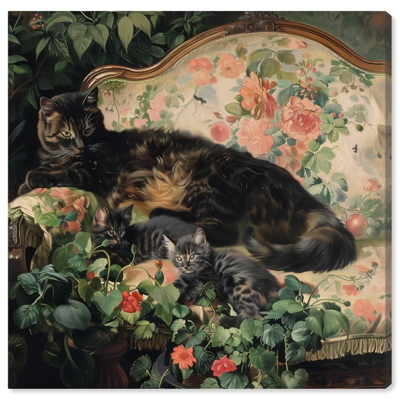 Lounging Cats II Canvas Modern Classic Art by Art Remedy, Gallery Wrapped, 16 x 16