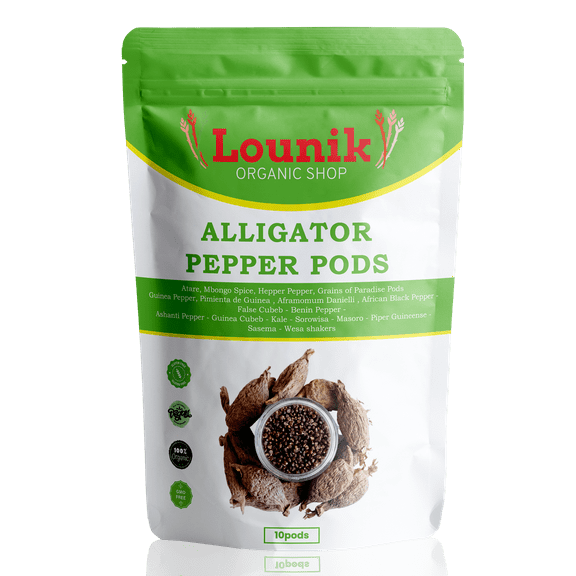 Lounik Alligator Pepper Pods- 10 Pods African Black Pepper/Peppercorn/Flavoured Pepper/Aromatic Pepper