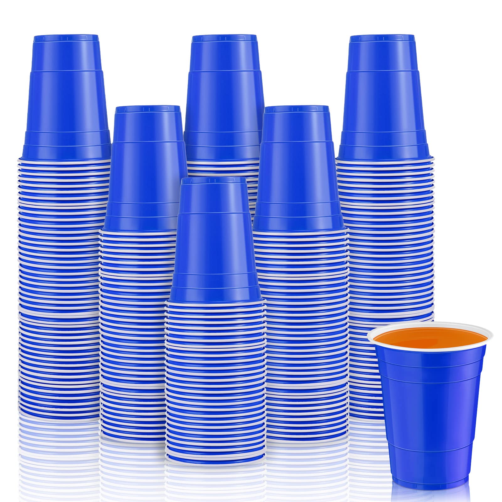 Lounsweer 100 Pack 16 Ounce Graduation Plastic Cups Heavy Duty Drinking
