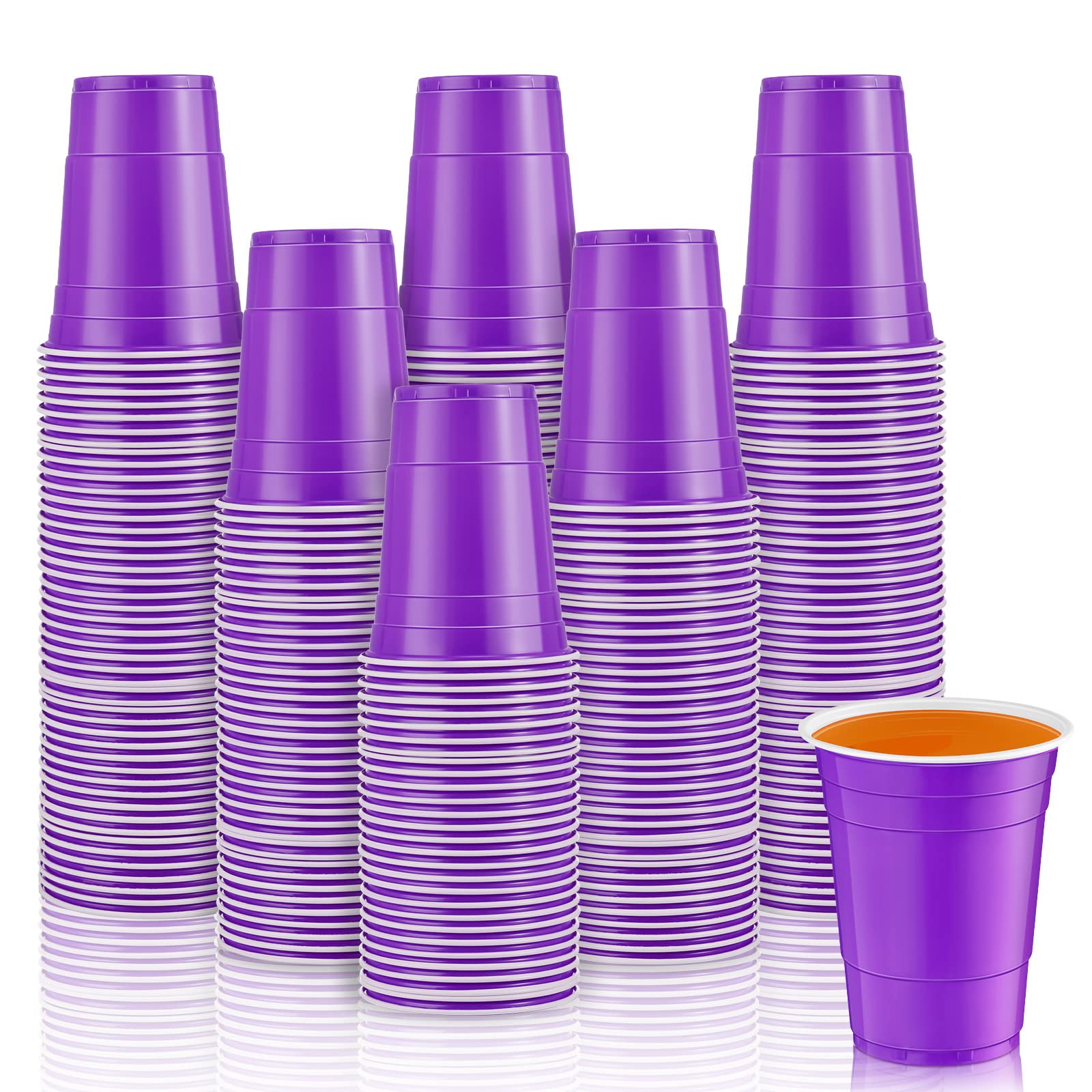 Lounsweer 100 Pack 16 Ounce Graduation Plastic Cups Heavy Duty Drinking