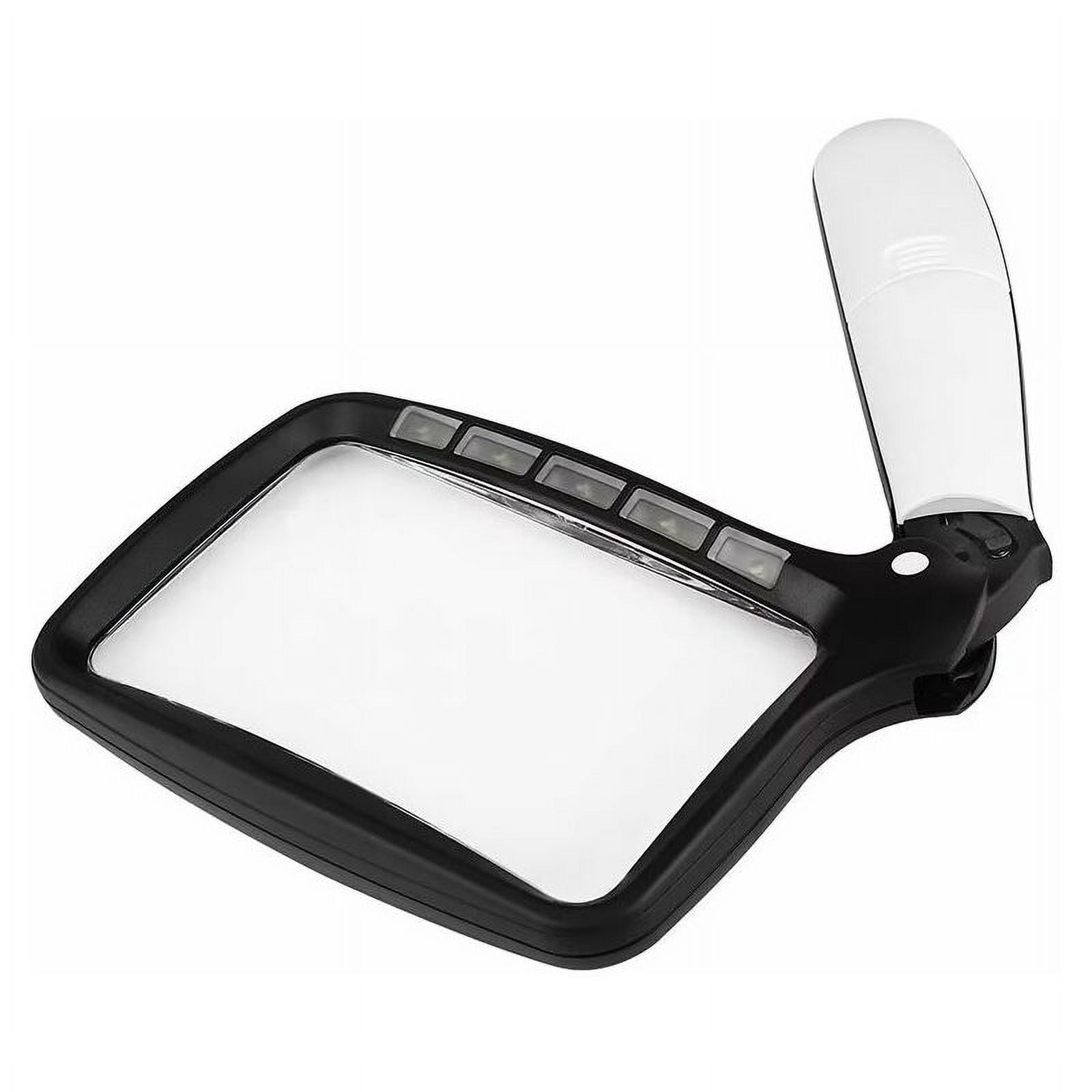 Loupe de Lecture Lumineuse, 3X Grand Loupes Eclairante avec 5 Lumières