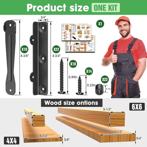Louver Bracket Kit, Deck Sunblind System Hardware - Metal Louver for Outdoor Wood Blinds, Holds 11 Boards (48")