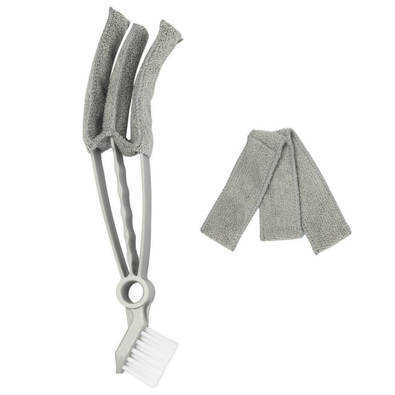 Louver Cleaning Tool with Detachable Collector Brush | Microfiber Sleeves & Bristle Brush for Window & Car Blinds | 3-Blade Design Cleans Top & Bottom