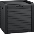 thumbnail image 1 of Louvered Large Deck Box, 31 Gallon Resin Outdoor Storage Box for Patio Furniture, Garden Tools and Pool Supplies, Lockable Recessed Lid and Side Handles, Waterproof and UV Resistant, Black, 1 of 6