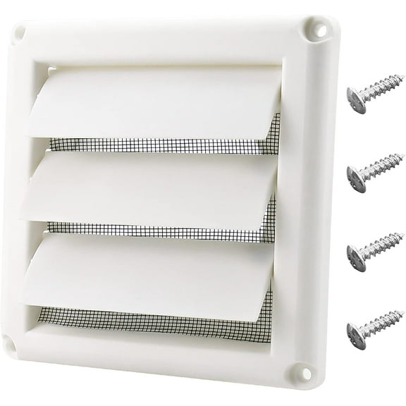 Louvered Resistant Outdoor Dryer Vent Cover, Keeps out rodents and birds, House Exterior Vent Covers, Easy to Install