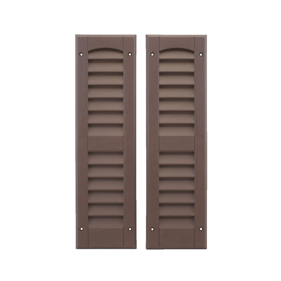 Louvered Shed Shutter or Playhouse Shutter, Brown 6" X 21", 1 Pair