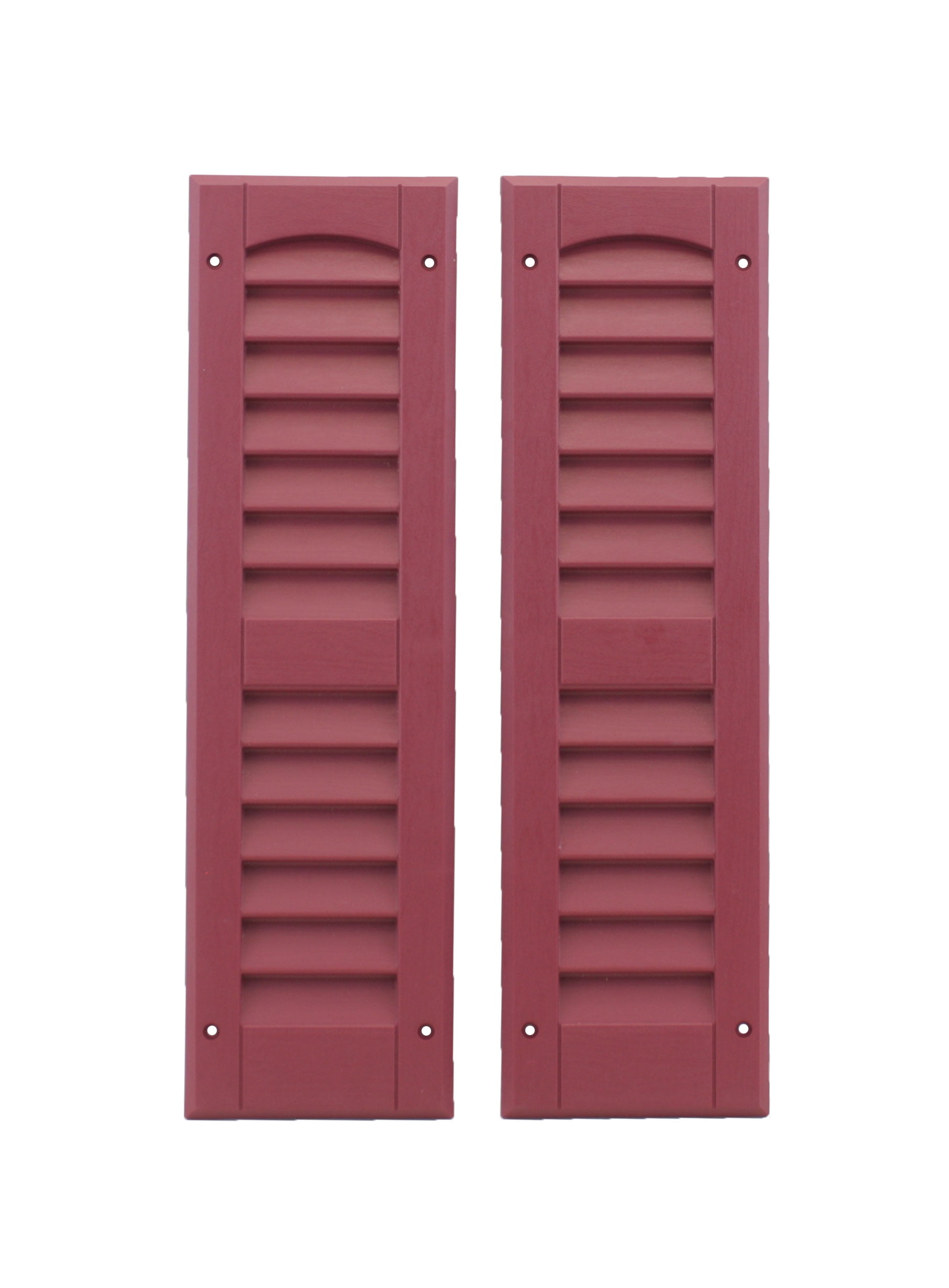 Louvered Shed Shutter or Playhouse Shutters Maroon 6" X 21", 1 Pair
