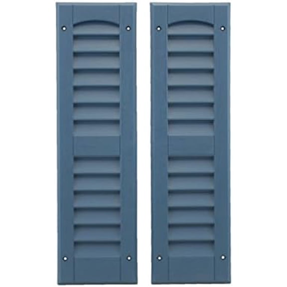 Louvered Shed Shutters 6" x 21" (1 Pair) in Blue Louvered Style Shutter$$Tools & Hardware Other