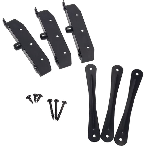 Louvers Hardware Set for Blinds and Shutters, Complete Kit for 11 Boards, Stainless Steel E-Coated Black - DHLH-02