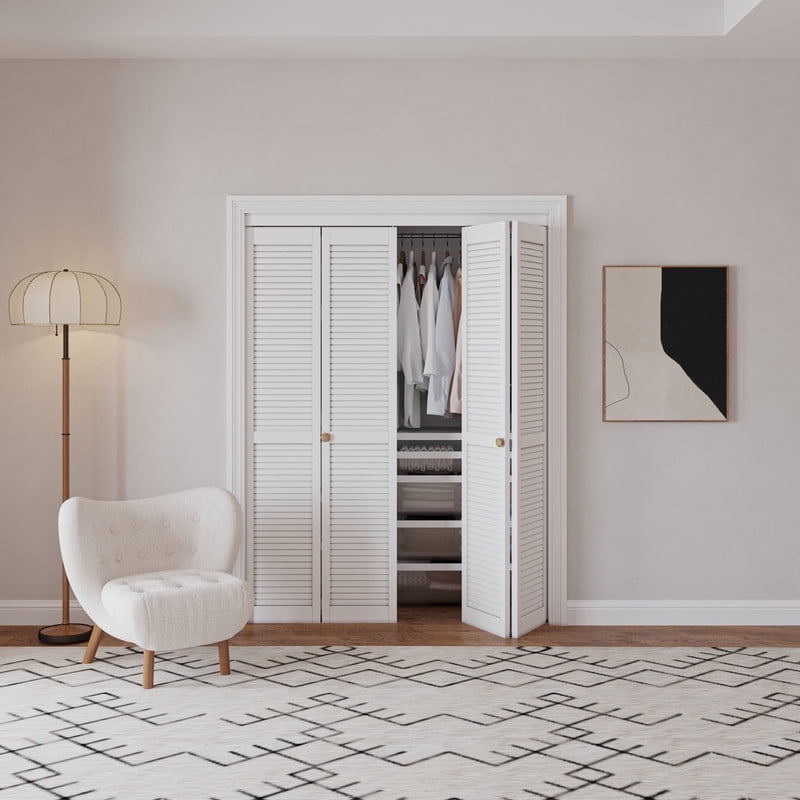 Louvre Bifold Doors 60" x 80" (Double 30" x 80" Doors) Closet Door