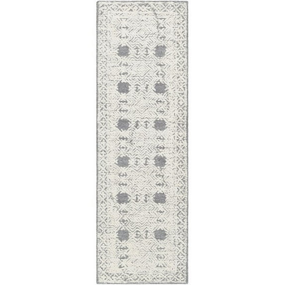 Louvre LOU-2302 2'6" x 8' Area Rug in Denim and Cream