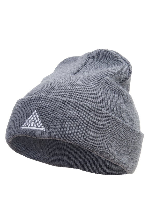 Louvre Landmark Logo Embroidered Super Stretch Knit Watch Cap Beanie - Lt Grey OSFM