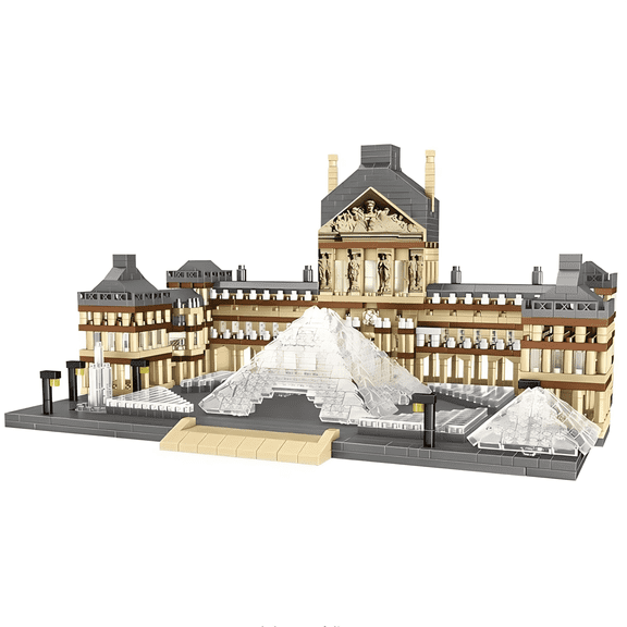 Louvre Museum Architectural Brick Set, Creative Birthday Gift, Home Office Table Centerpiece