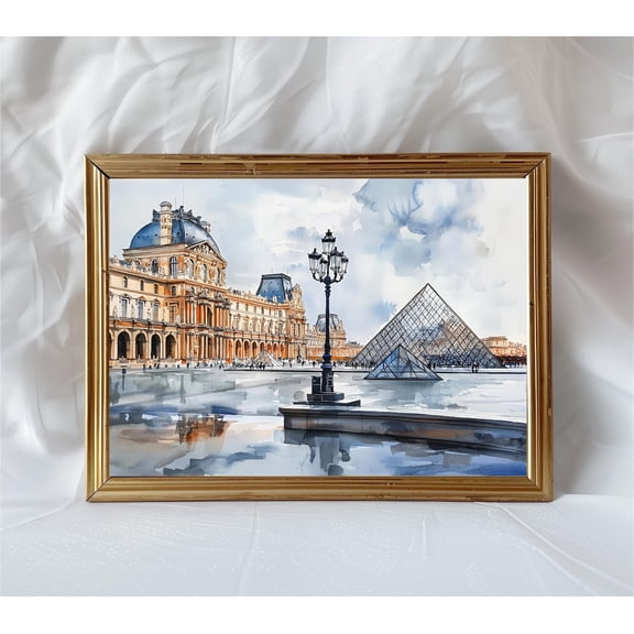 Louvre Museum Paris Wall Art Print, Unframed Paper Poster 8x10in